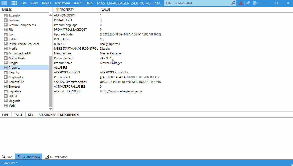 Master Packager - Track Changes in MSI and MST