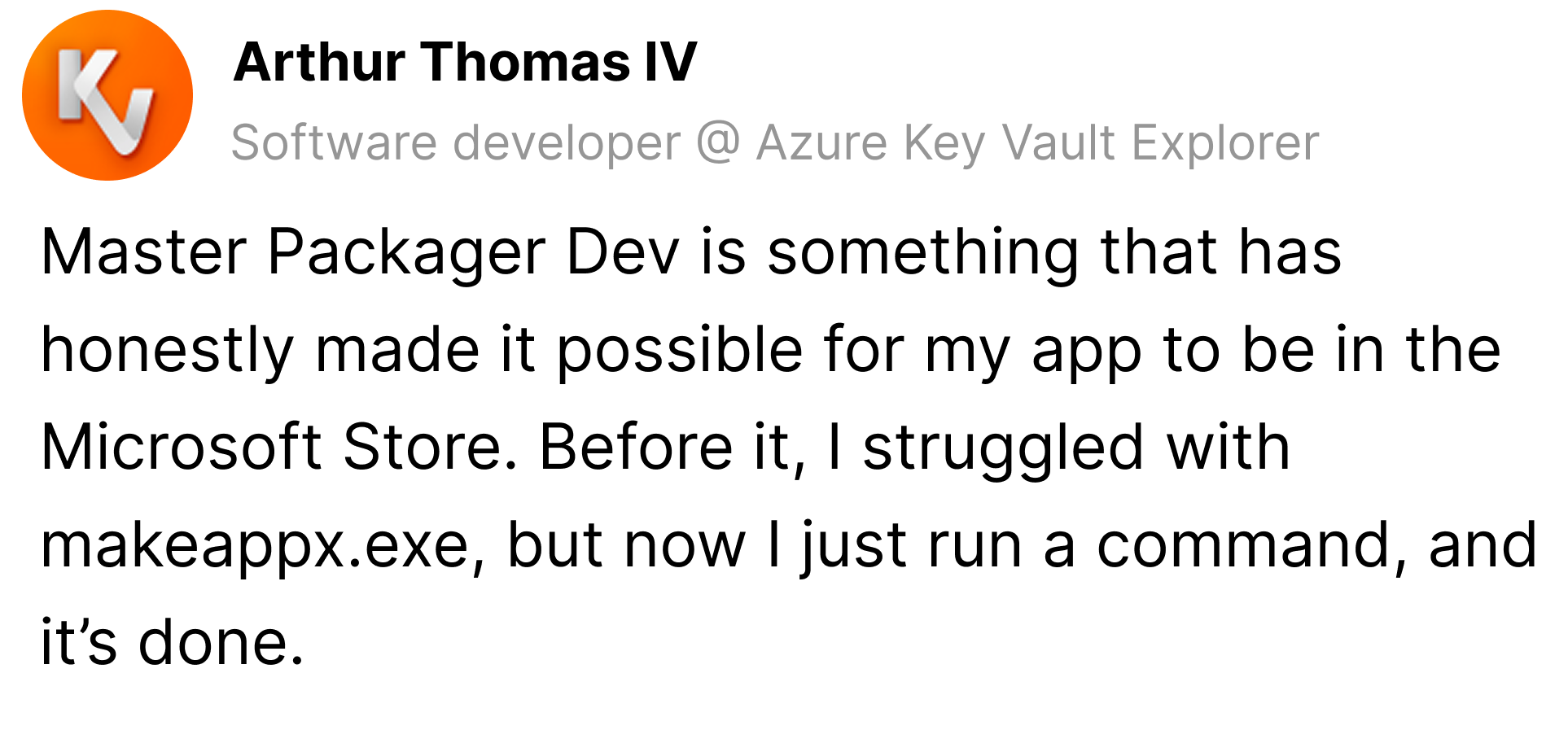 Arthur Thomas @ azure about Master Packager Dev