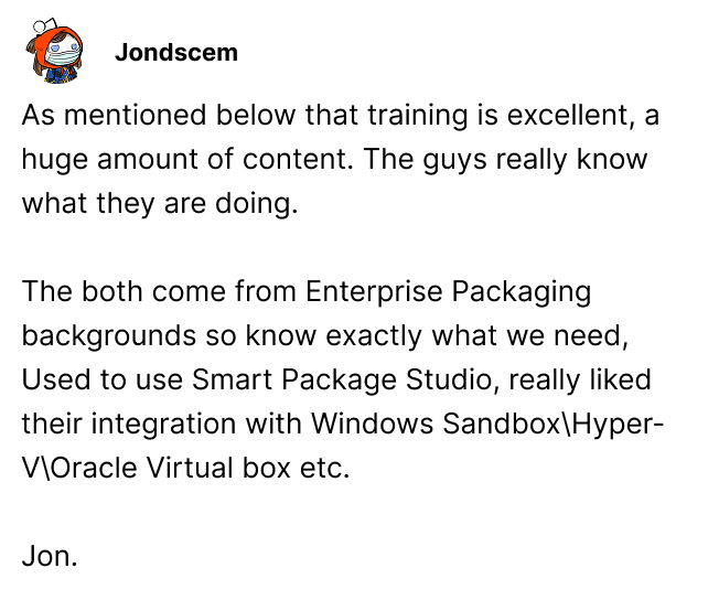 As mentioned below the training is excellent, a huge amount of content. The guys really know what they are doing.