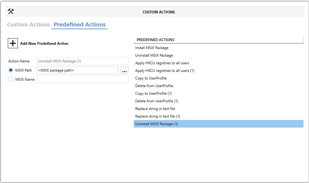 Master Packager Advanced Editor  - Uninstall MSIX Package