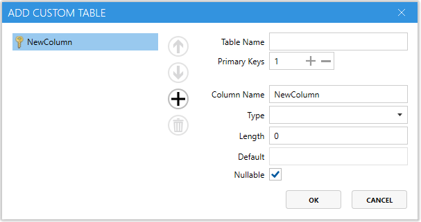 Master Packager - Add Custom table