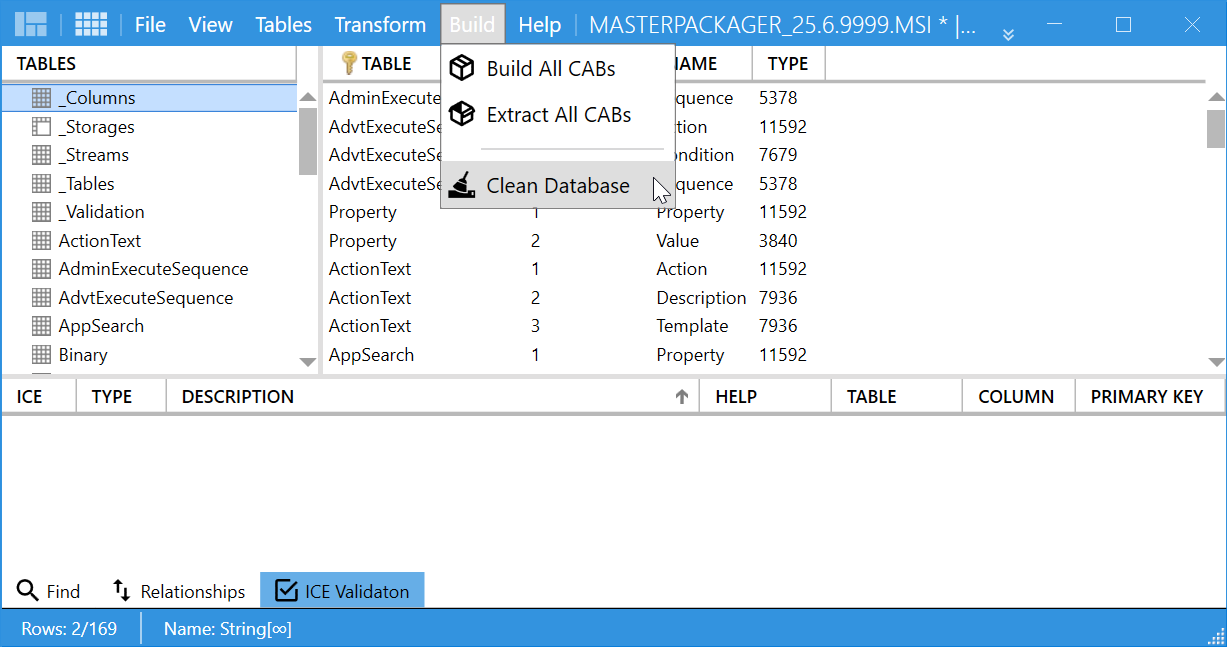 Clean Database Function - Master Packager