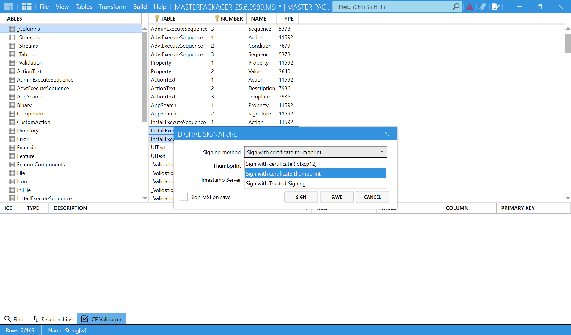 Digital Signiture - Master Packager